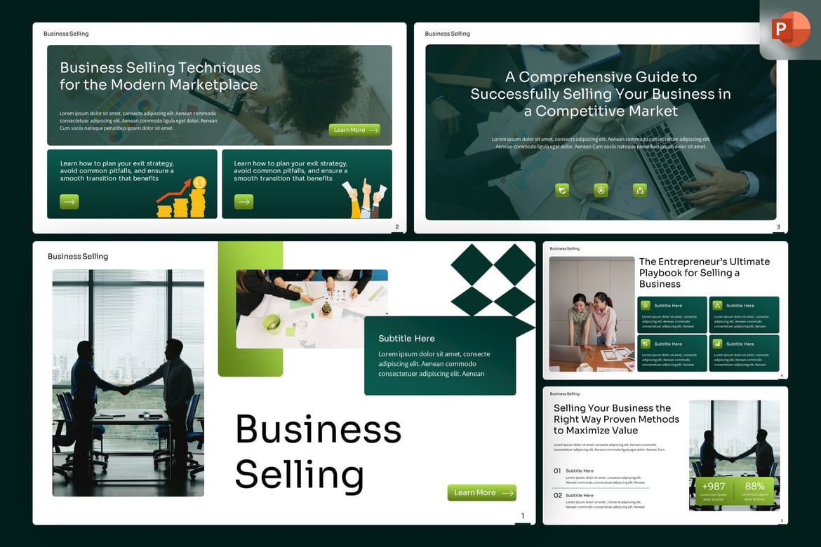 Template PowerPoint Penjualan Bisnis Modern untuk Presentasi Strategis