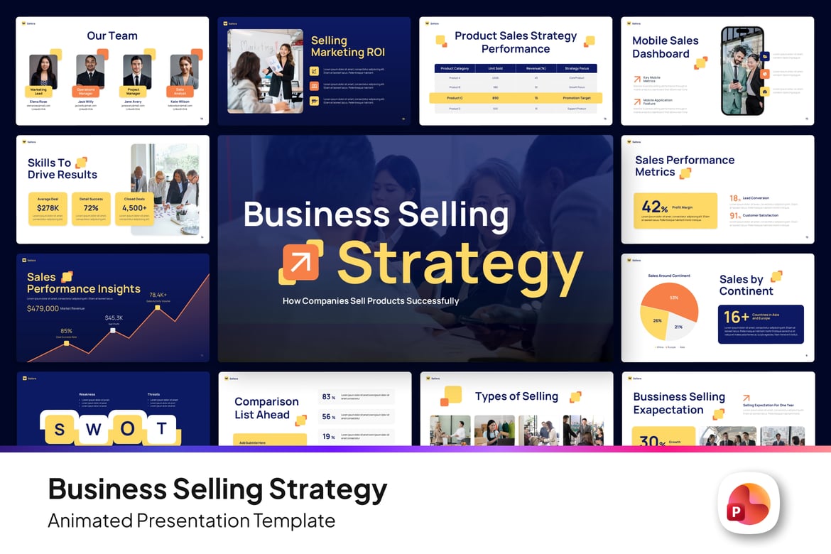 Template Presentasi PowerPoint Strategi Penjualan Bisnis yang Efektif