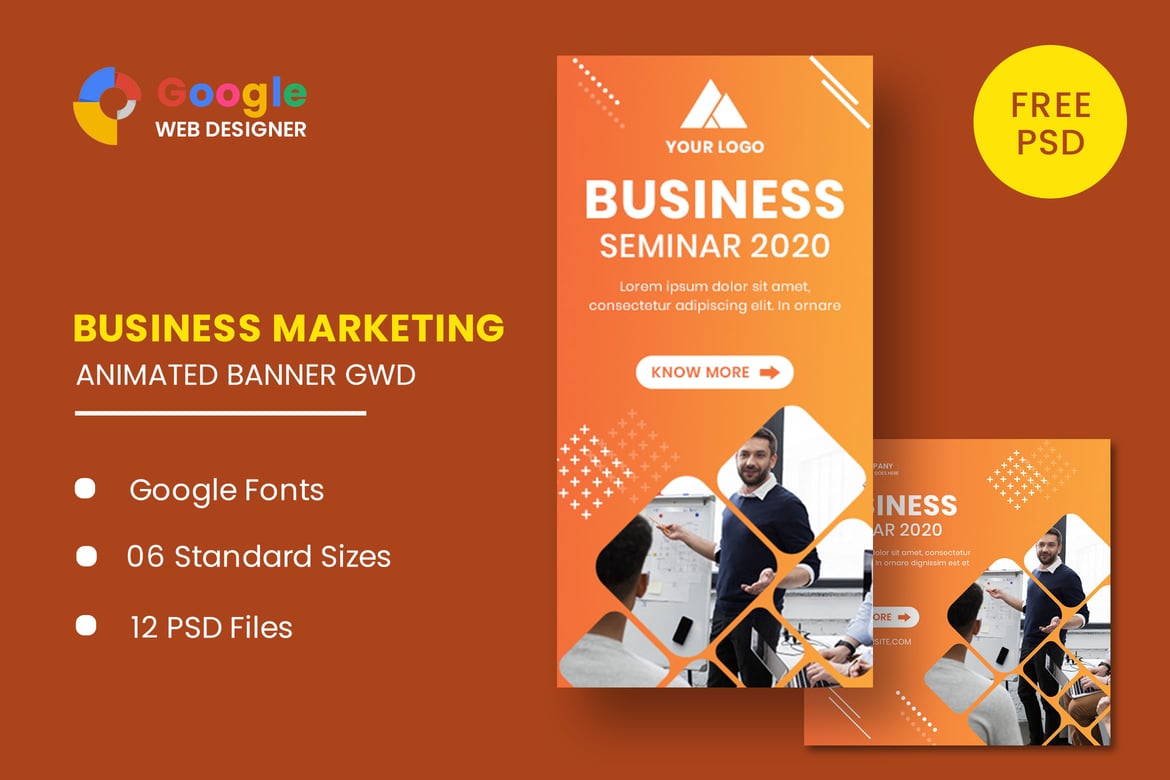 Template Website Seminar Bisnis Animasi untuk Desain Web Google