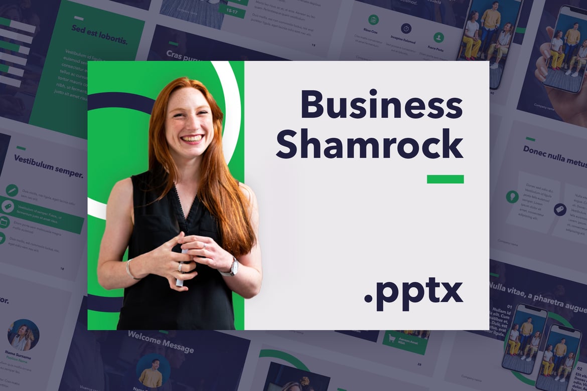 Template PowerPoint Bisnis Shamrock yang Profesional dan Menarik