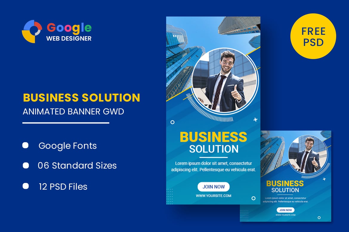 Template Banner Animasi Bisnis yang Menarik untuk Google Web Designer