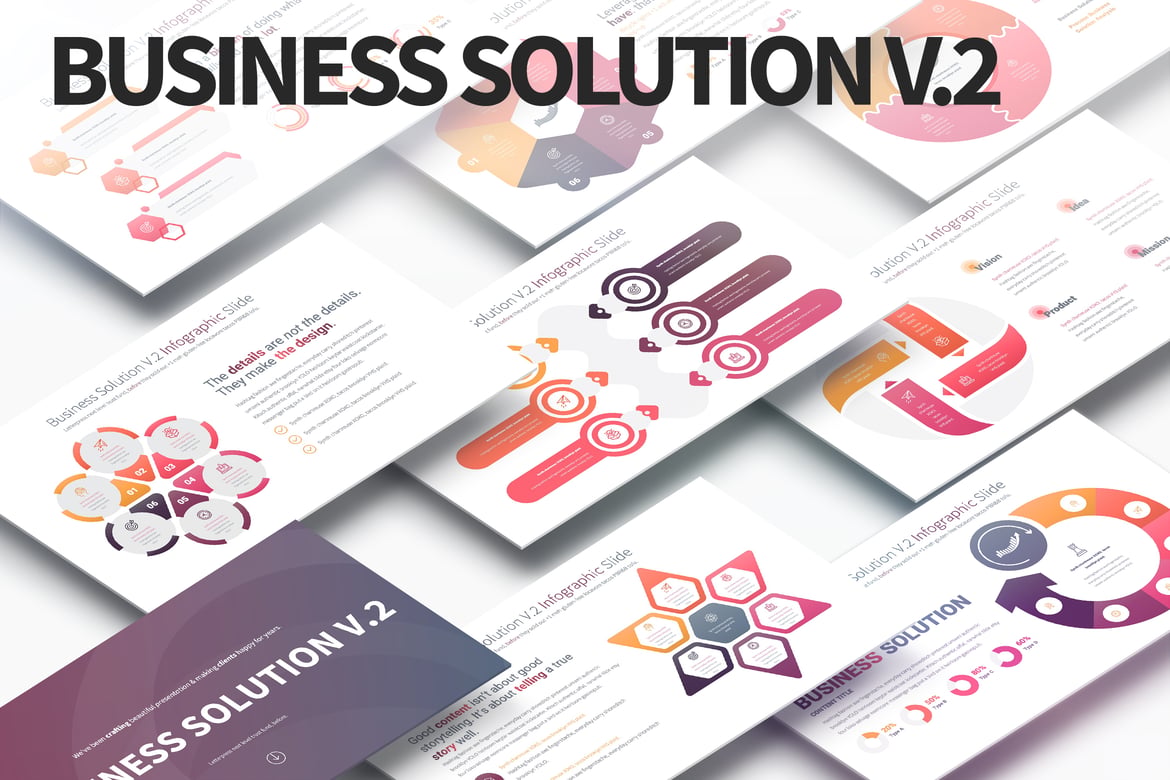 Template PowerPoint Solusi Bisnis V.2 - Infografis Menarik