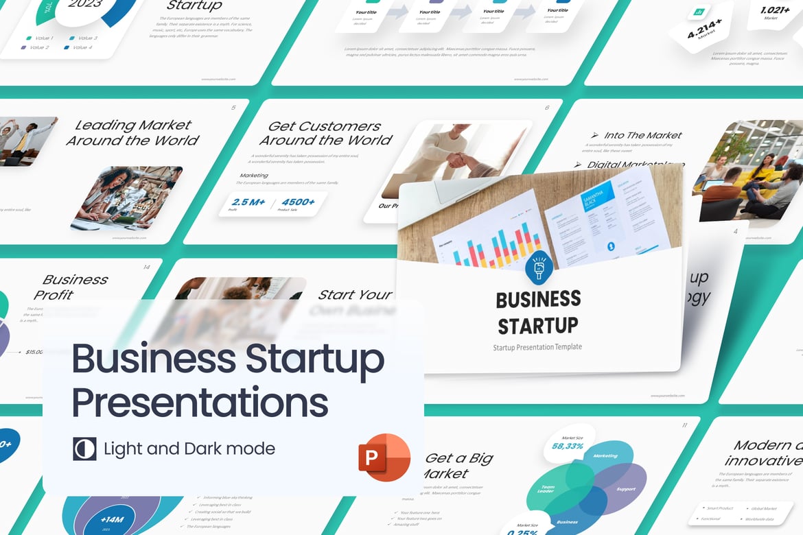 Template PowerPoint Startup Bisnis Modern