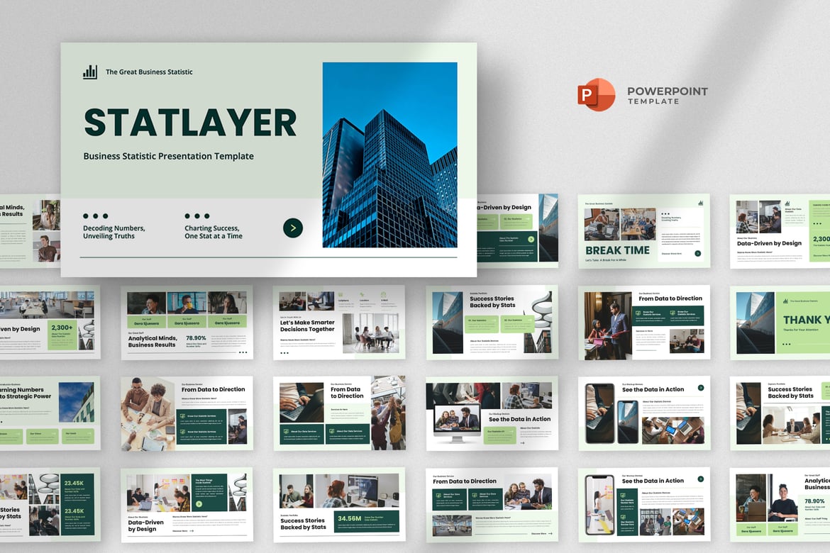 Template Powerpoint Statistik Bisnis yang Menarik dan Profesional