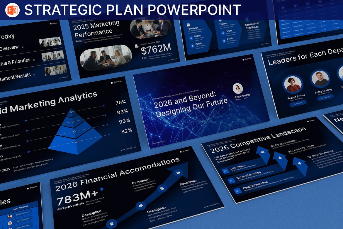 Template PowerPoint Perencanaan Strategis Bisnis yang Efektif