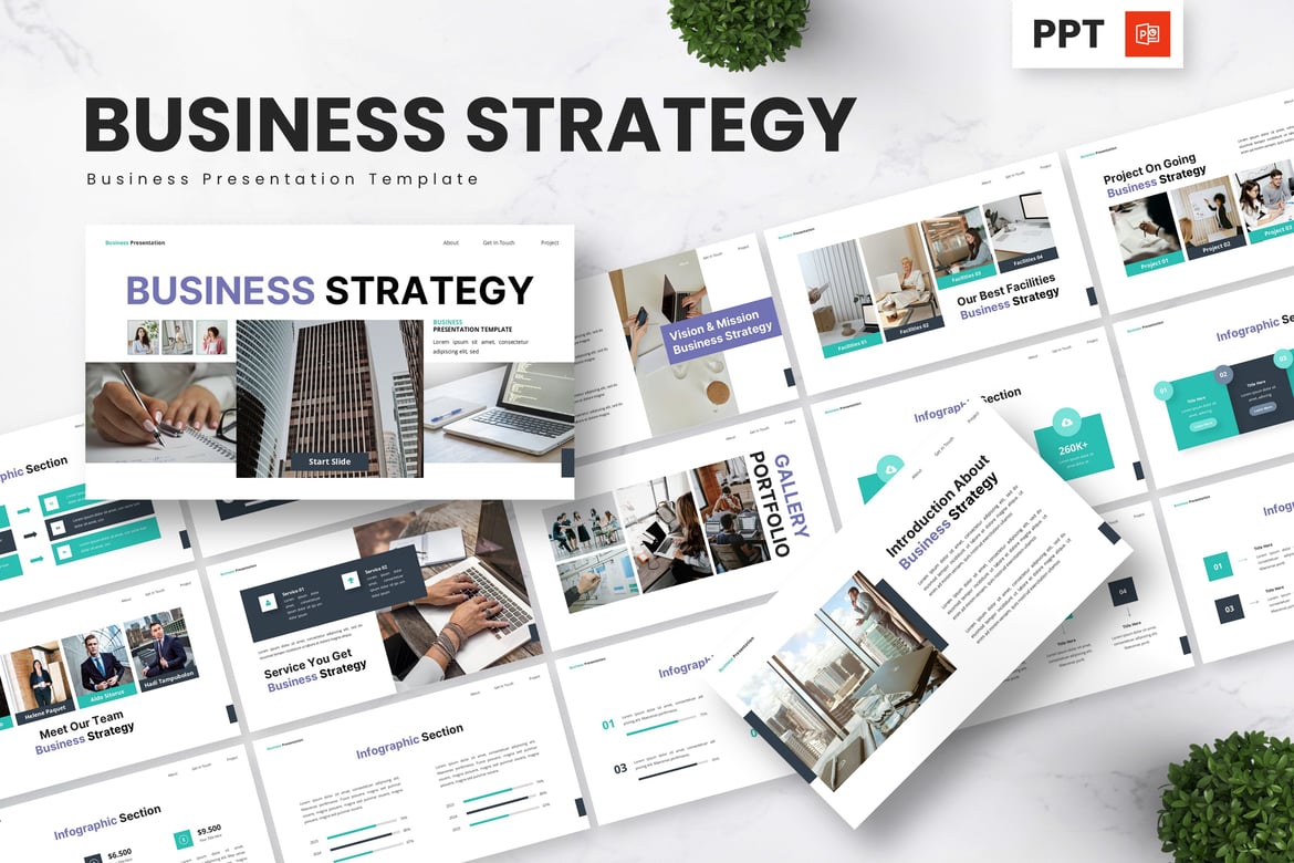Template Presentasi Bisnis - Strategi Powerpoint Menarik