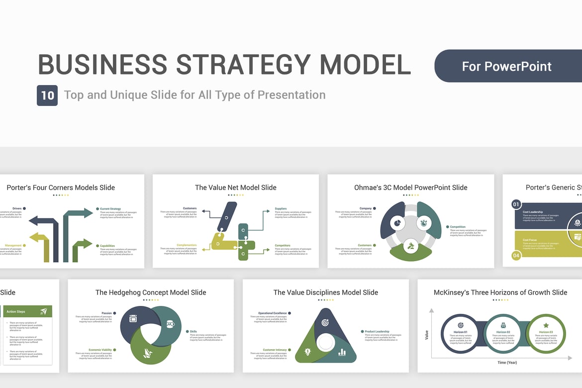Template PowerPoint Model Strategi Bisnis yang Menarik