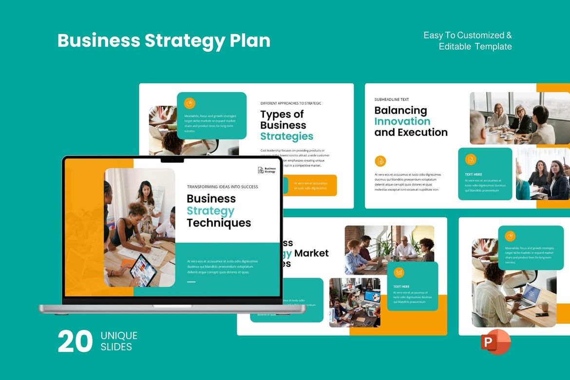 Template Presentasi Strategi Bisnis - Powerpoint Menarik