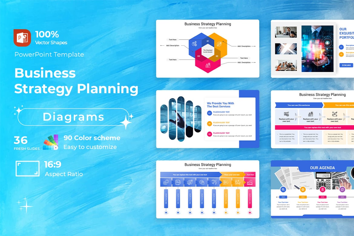 Template PowerPoint Perencanaan Strategi Bisnis yang Menarik