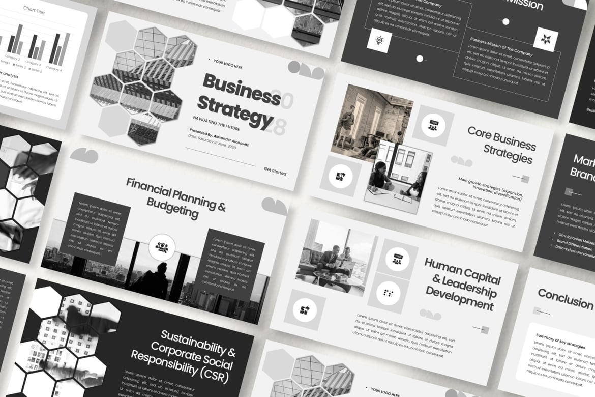 Template Presentasi Strategi Bisnis yang Modern dan Profesional