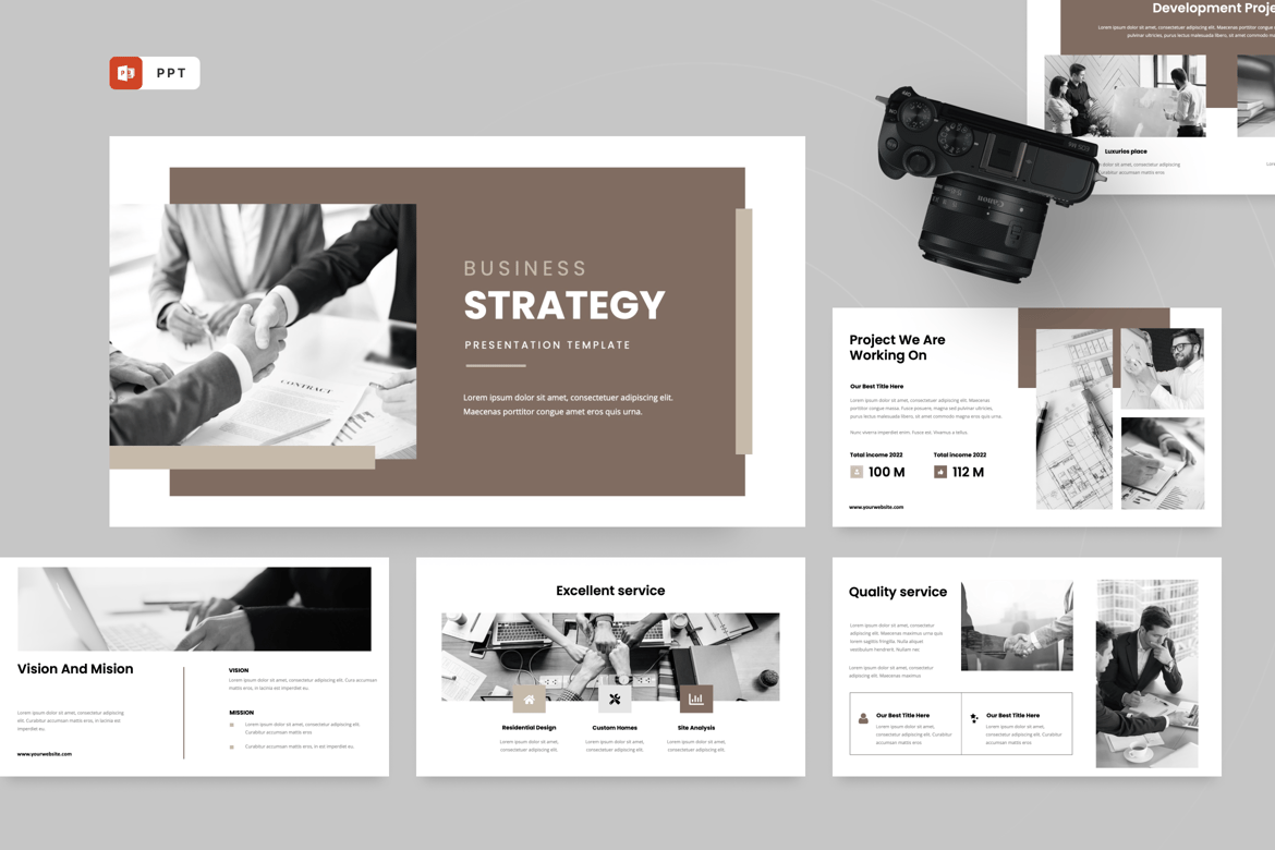 Template PowerPoint Strategi Bisnis Modern dan Profesional