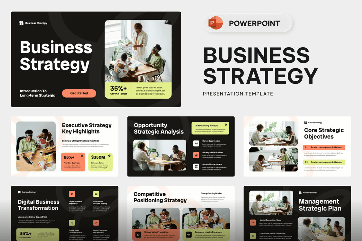 Template PowerPoint Strategi Bisnis yang Efektif