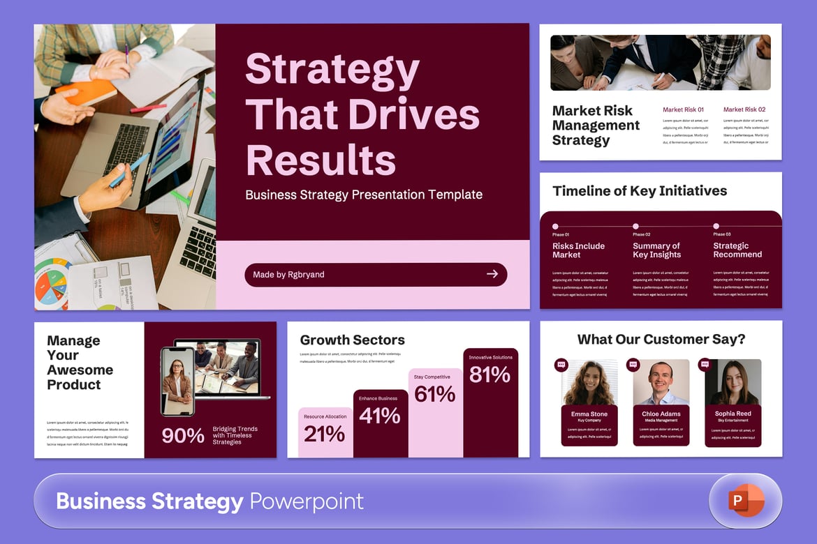 Template PowerPoint Strategi Bisnis yang Profesional dan Modern