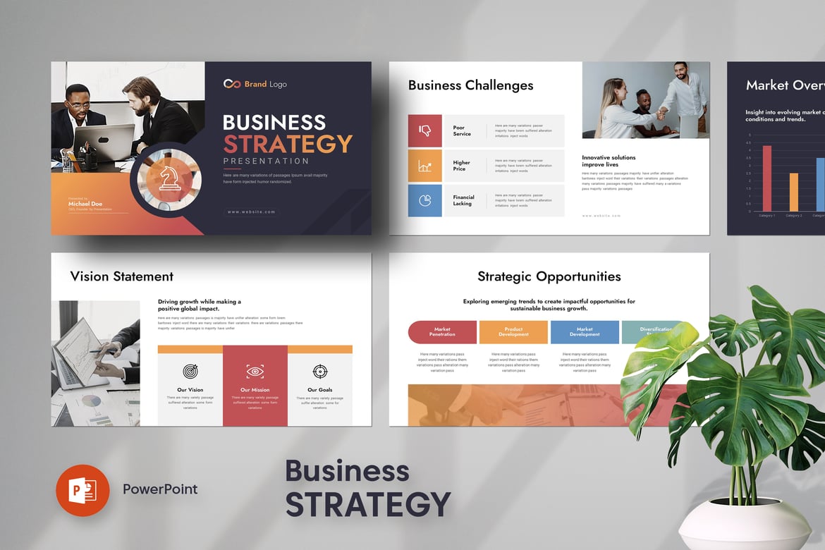 Template PowerPoint Strategi Bisnis yang Menarik dan Efektif