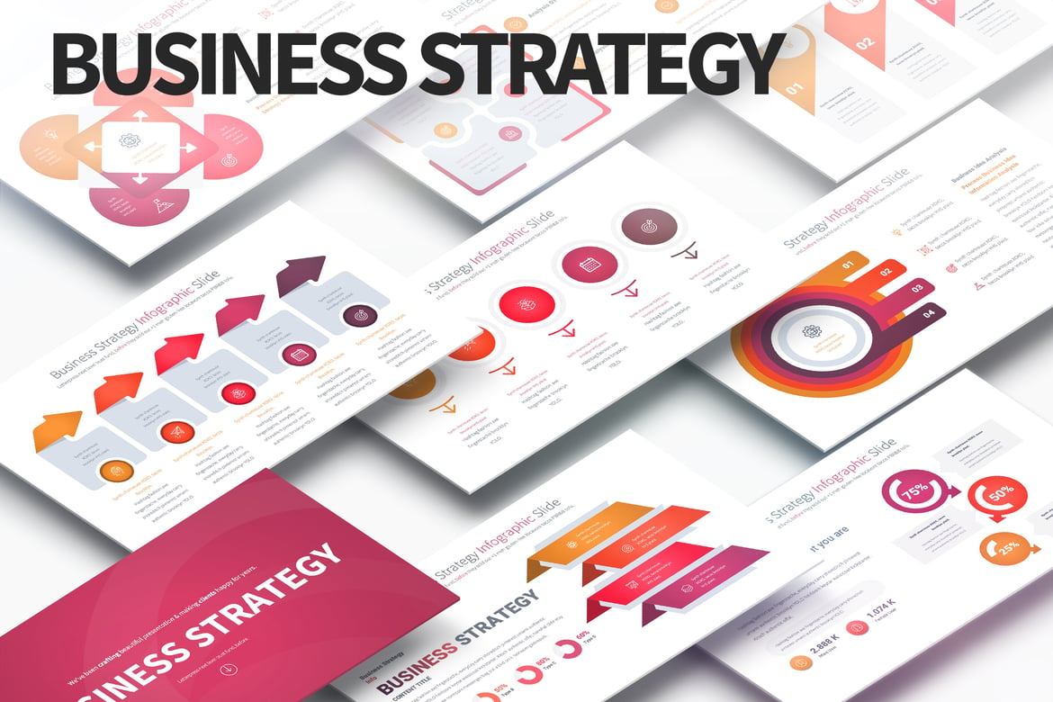 Template PowerPoint Strategi Bisnis - Slide Infografis Menarik