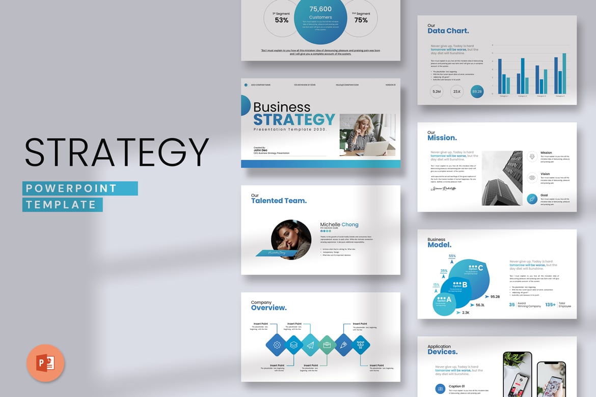 Template Presentasi PowerPoint Strategi Bisnis yang Profesional