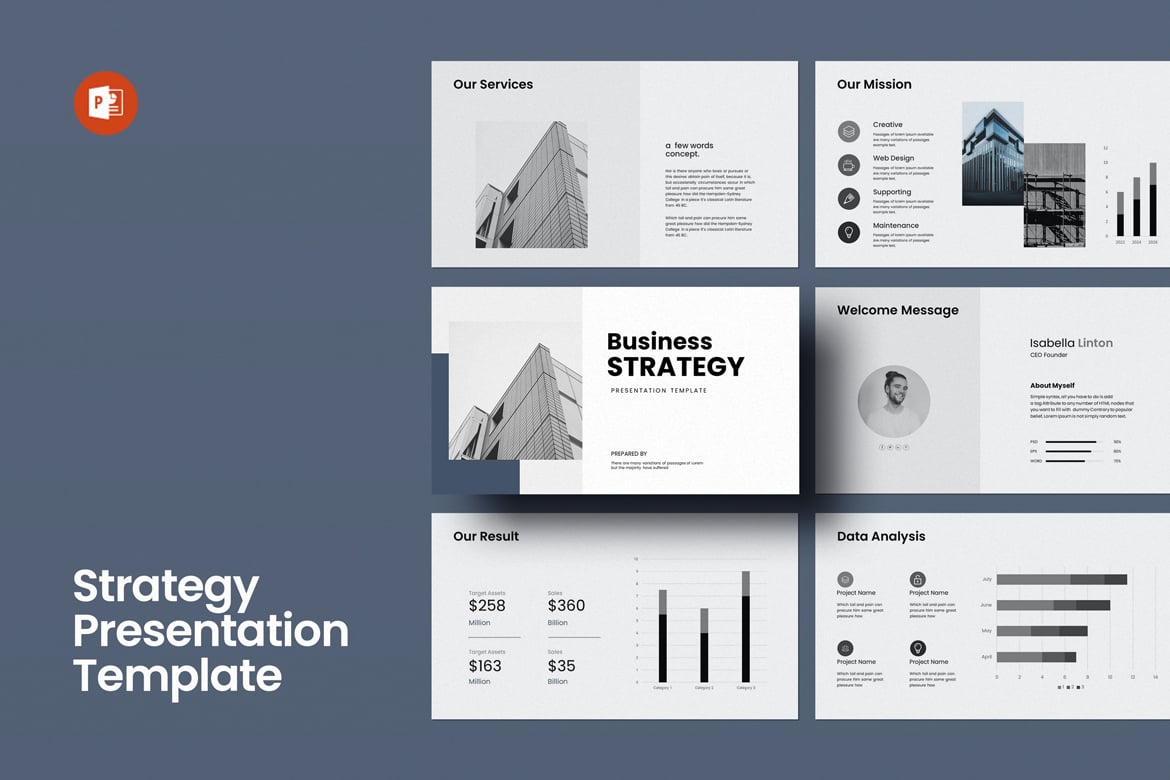 Template Presentasi PowerPoint Strategi Bisnis yang Menarik