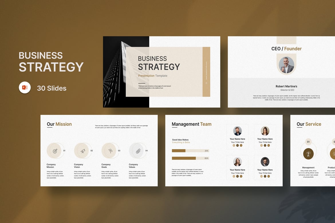 Template Presentasi PowerPoint Strategi Bisnis yang Menarik dan Profesional