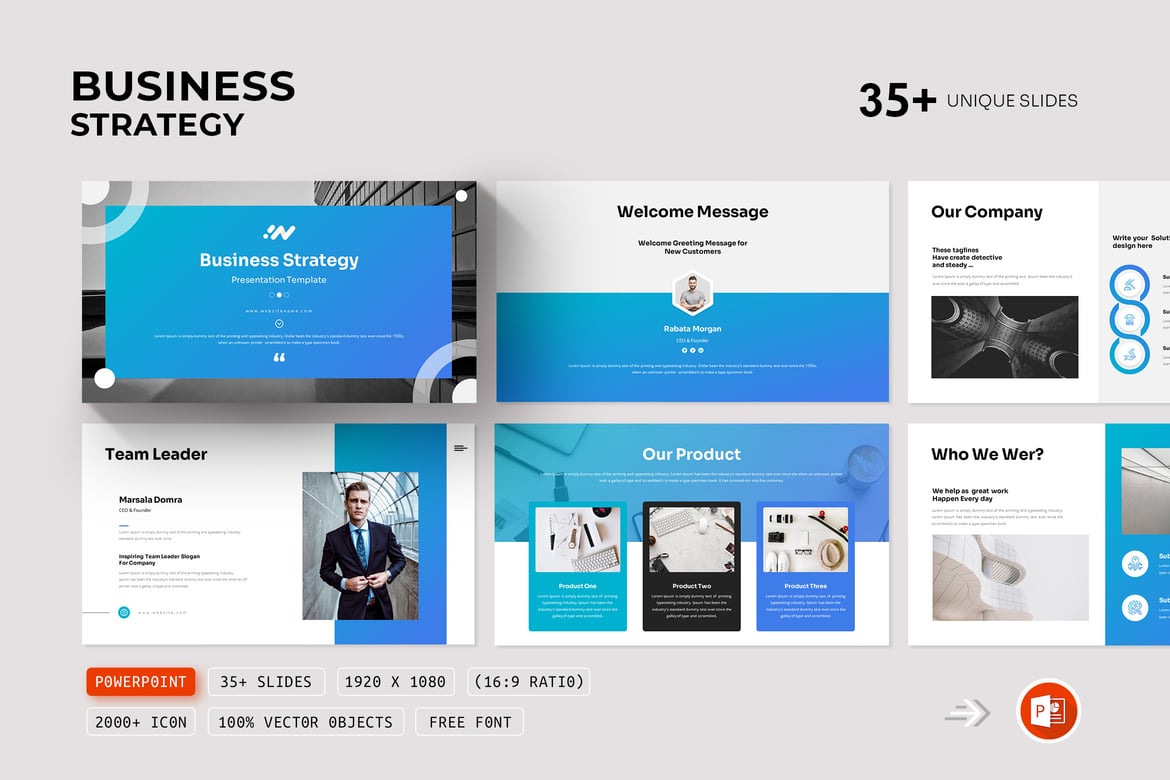 Template Presentasi PowerPoint Strategi Bisnis yang Menarik dan Profesional