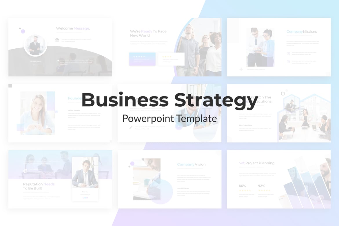 Template Powerpoint Strategi Bisnis yang Kreatif dan Minimalis