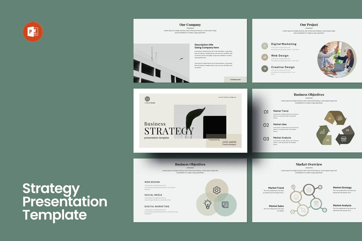 Template PowerPoint Strategi Bisnis yang Modern dan Menarik