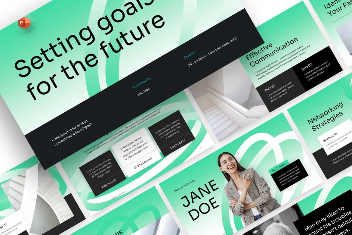 Template PowerPoint Strategi Bisnis Modern dan Profesional