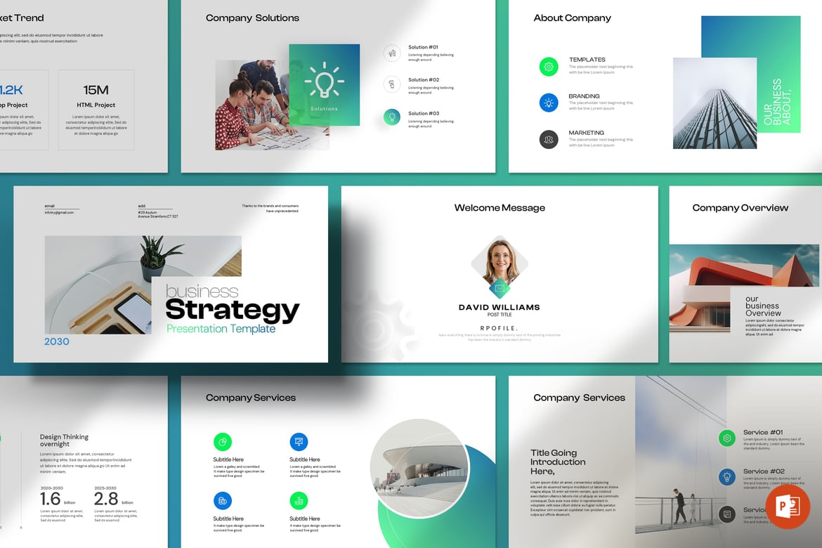 Template PowerPoint Strategi Bisnis yang Menarik