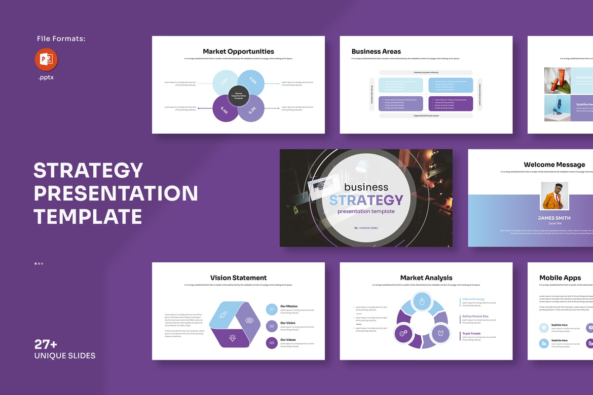 Template PowerPoint Strategi Bisnis Modern dan Profesional