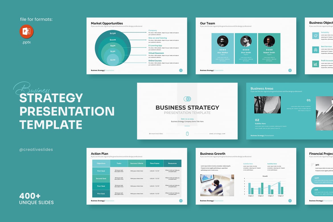 Template PowerPoint Strategi Bisnis yang Efektif