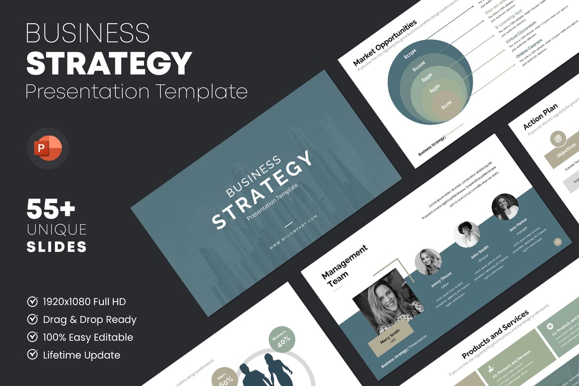 Template PowerPoint Strategi Bisnis yang Menarik dan Profesional