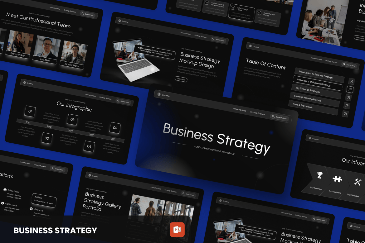Template PowerPoint Strategi Bisnis yang Efektif