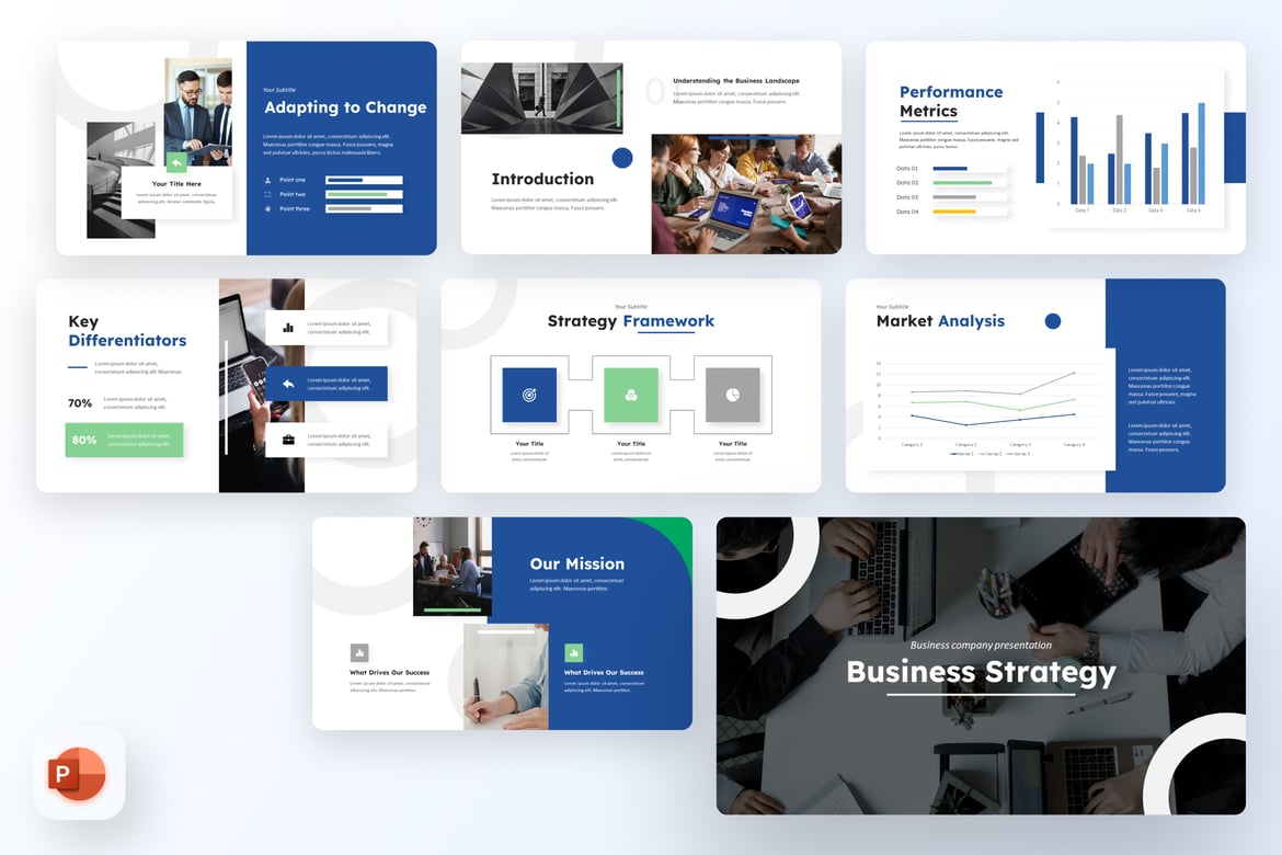 Template Presentasi Strategi Bisnis yang Modern dan Profesional