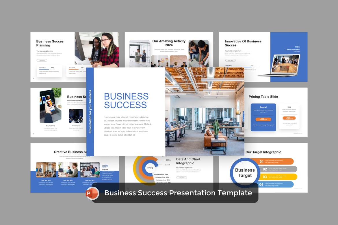 Template Presentasi PowerPoint untuk Kesuksesan Bisnis