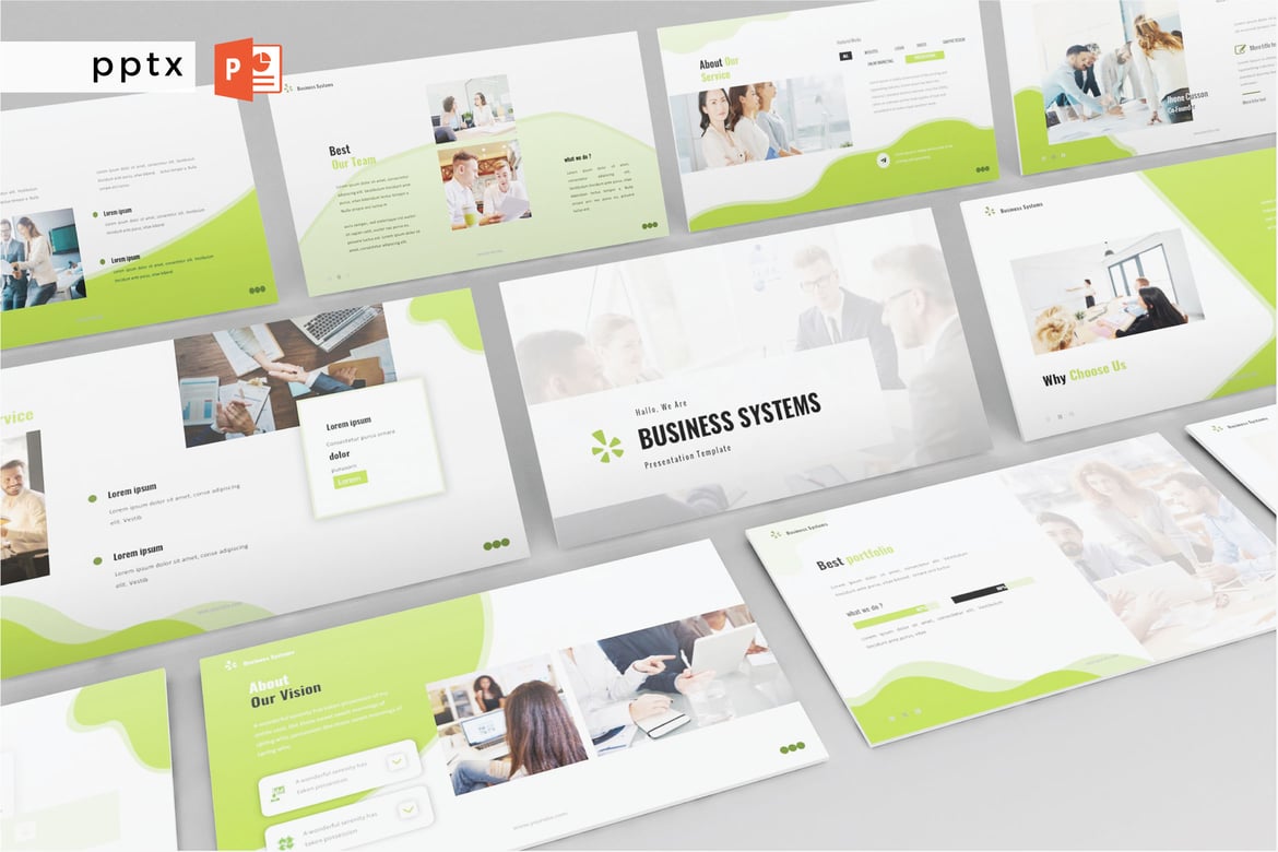 Template Presentasi PowerPoint Bisnis Modern V506