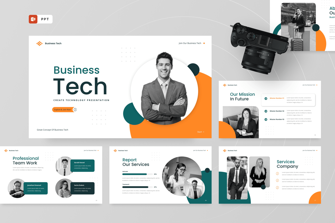Template Powerpoint Bisnis Modern dan Profesional