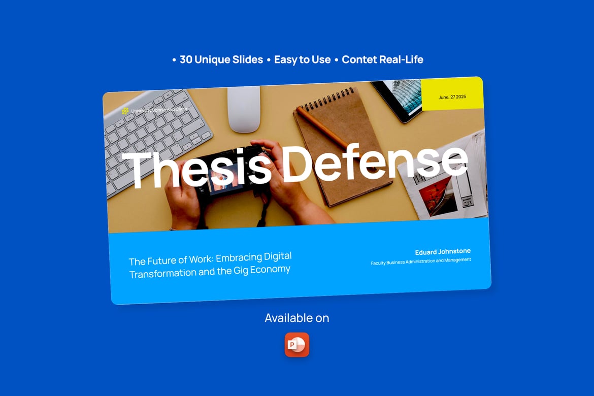 Template Powerpoint Pertahanan Tesis Bisnis yang Efektif dan Menarik