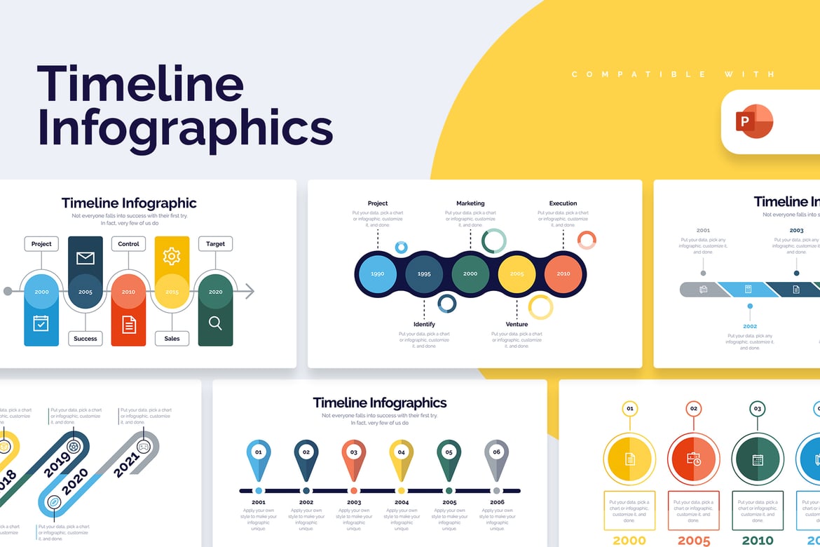 Template Presentasi Timeline Bisnis Modern untuk PowerPoint