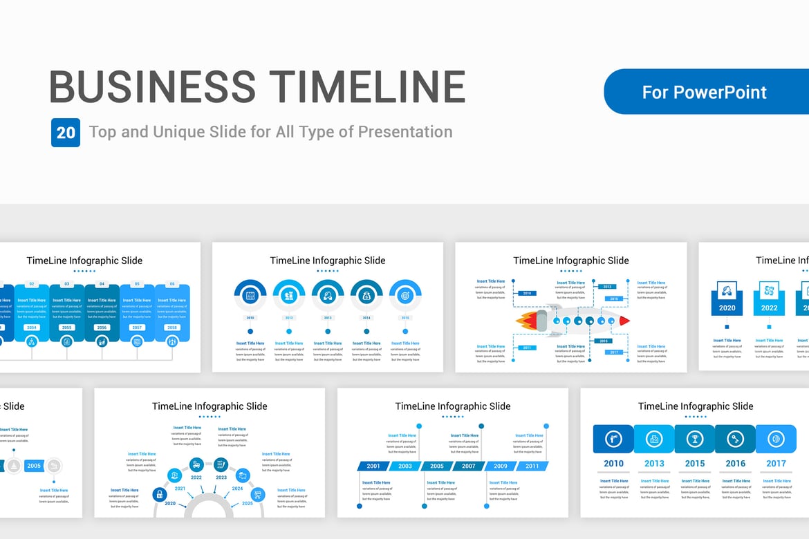 Template PowerPoint Garis Waktu Bisnis yang Menarik dan Profesional