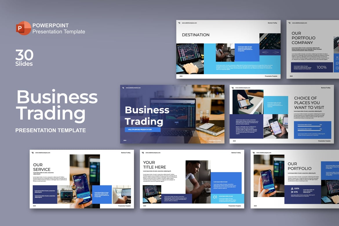 Template PowerPoint Trading Bisnis yang Menarik