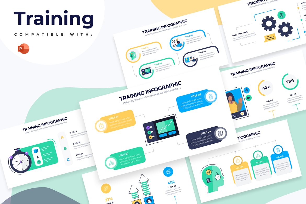 Template Presentasi Bisnis Infografis PowerPoint Modern