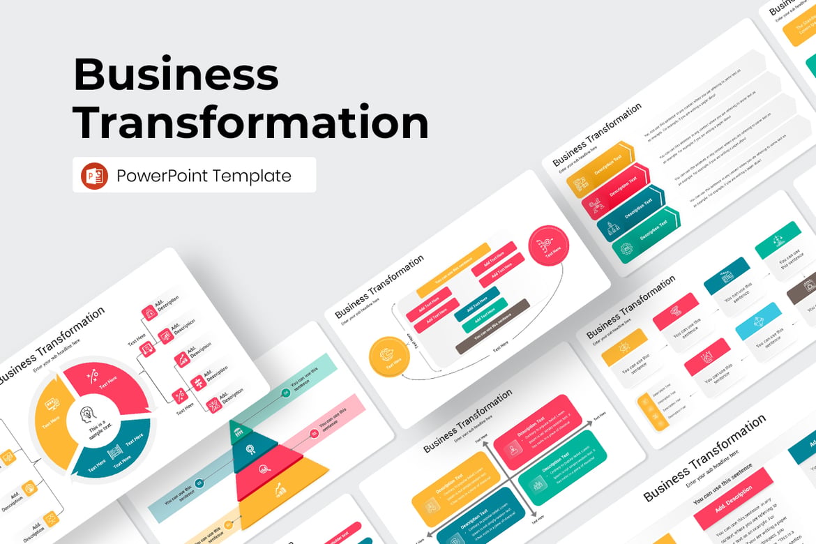 Template PowerPoint Transformasi Bisnis yang Menarik