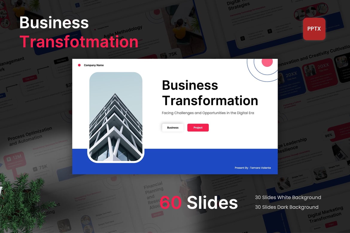 Template PowerPoint Transformasi Bisnis yang Menarik dan Modern