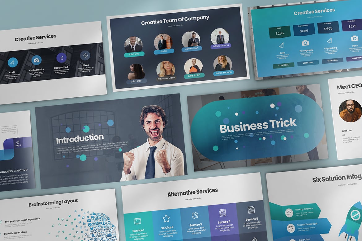 Template Presentasi PowerPoint Kreatif untuk Bisnis