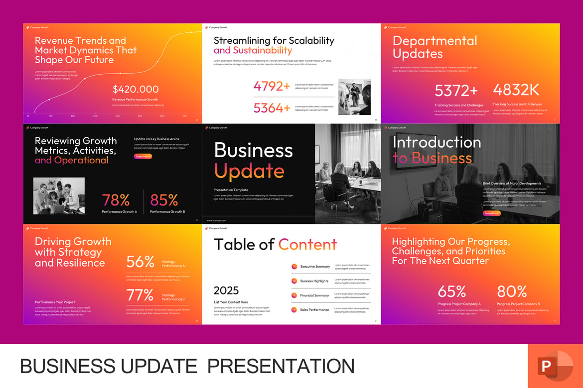 Template PowerPoint Pembaruan Bisnis yang Menarik dan Profesional