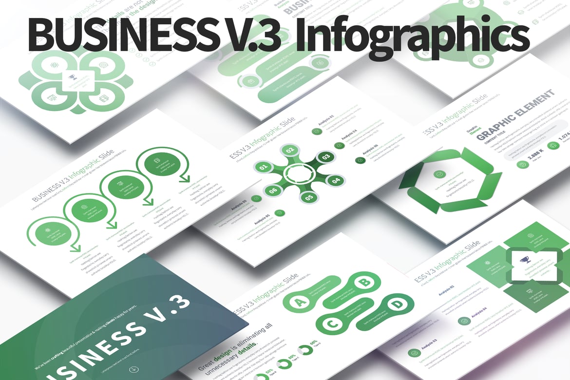 Template Presentasi PowerPoint Bisnis V.3 - Slide Infografis Menarik