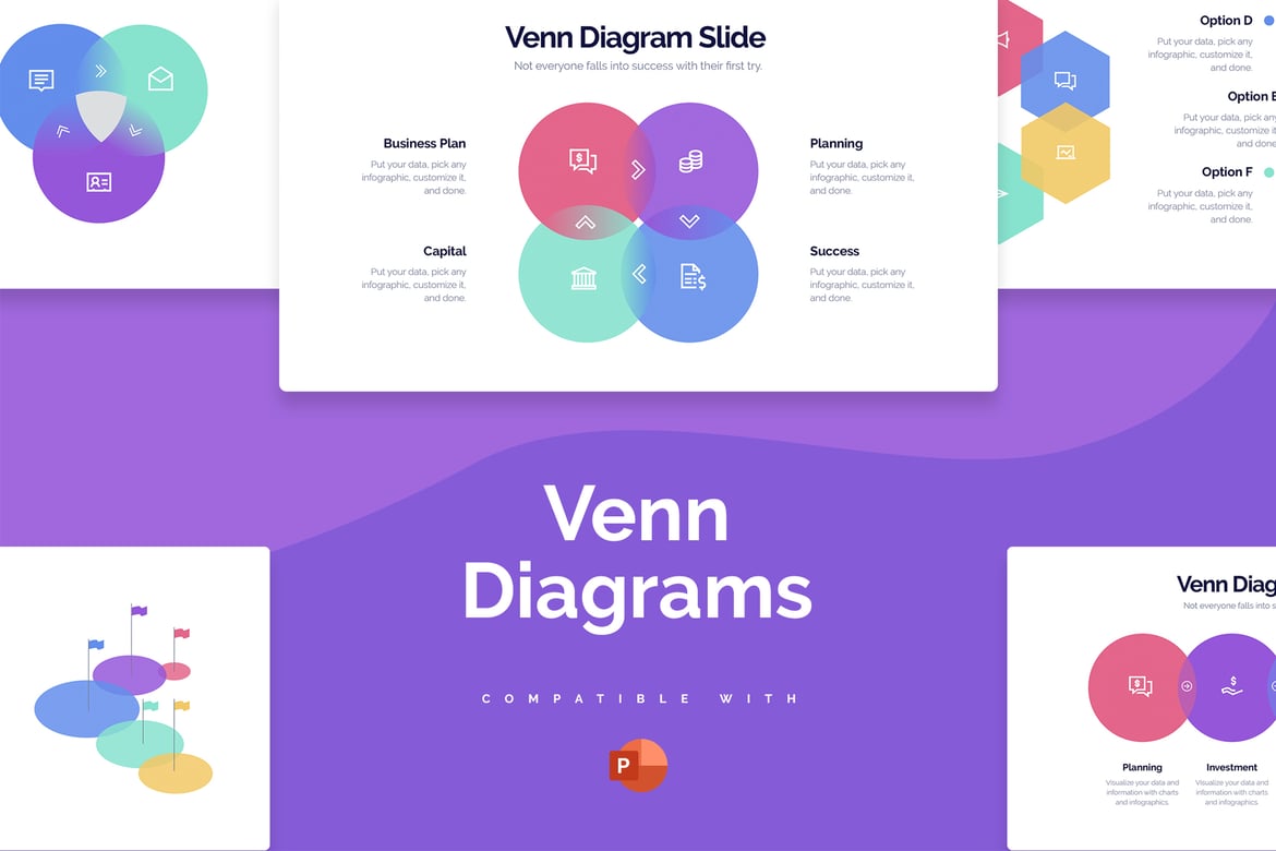Template PowerPoint Venn Diagram untuk Presentasi Bisnis yang Menarik
