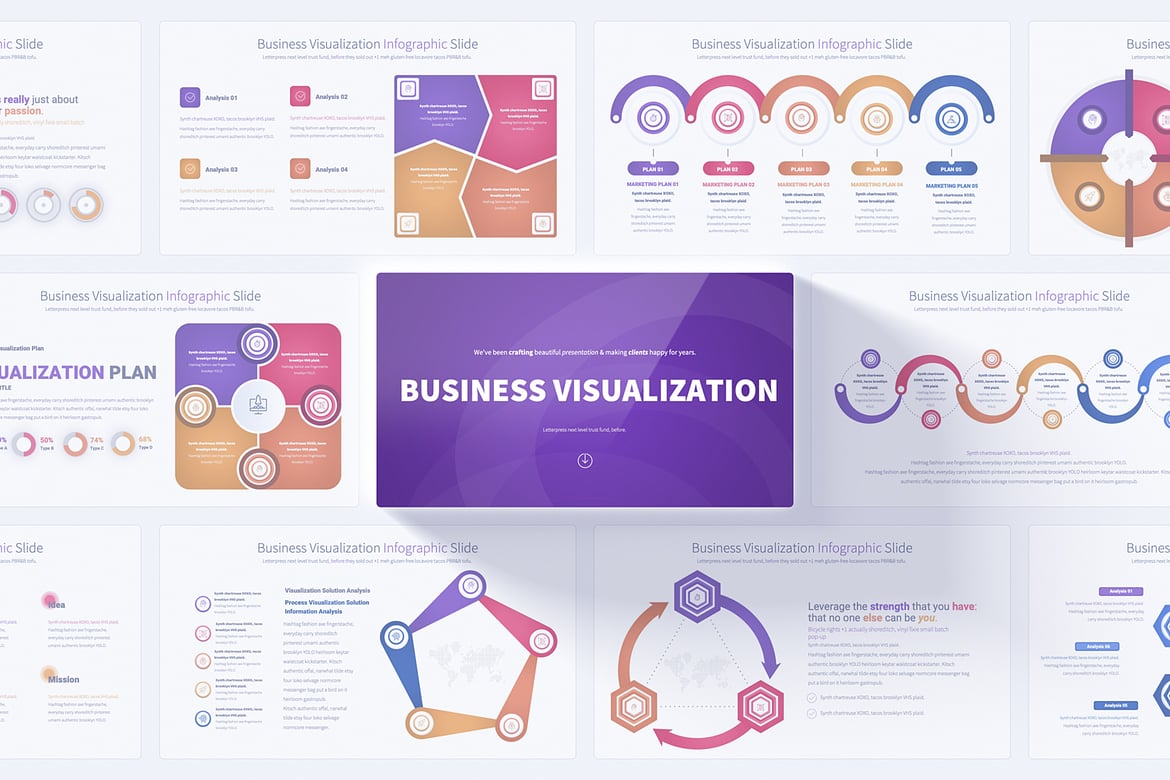 Template PowerPoint Visualisasi Bisnis - Infografis Menarik untuk Presentasi Anda