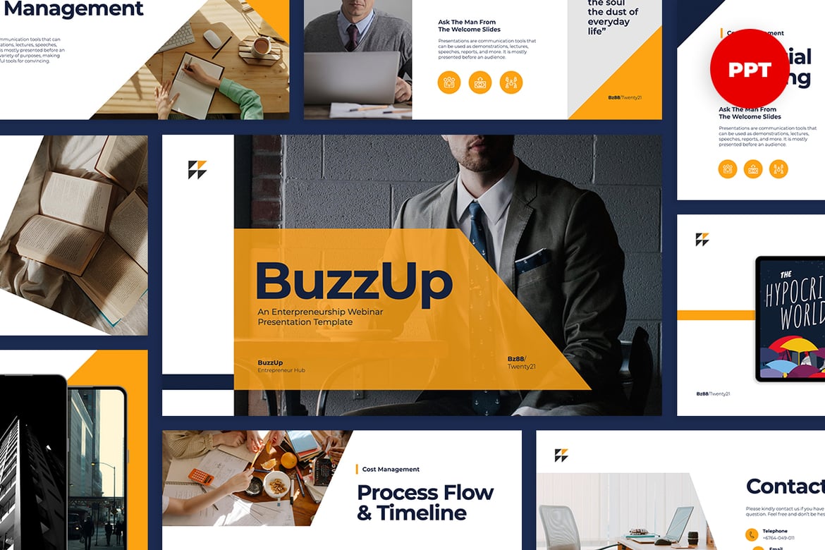 Template PowerPoint Webinar Bisnis yang Menarik