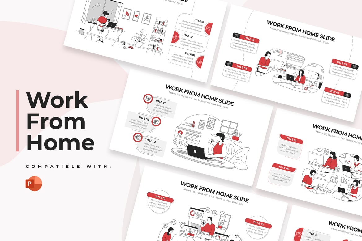 Template PowerPoint Infografis untuk Presentasi Bisnis dari Rumah