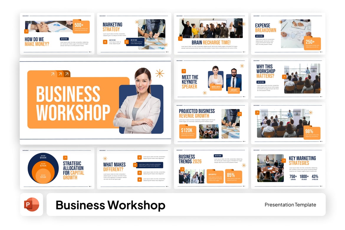 Template Presentasi PowerPoint untuk Workshop Bisnis yang Kreatif